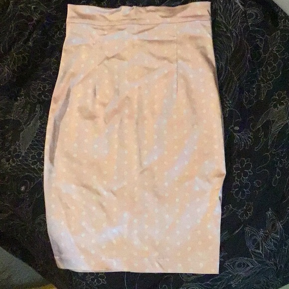 Wheels & Dollbaby Pink Polkadot Satin Pencil Skirt - Picture 2 of 2